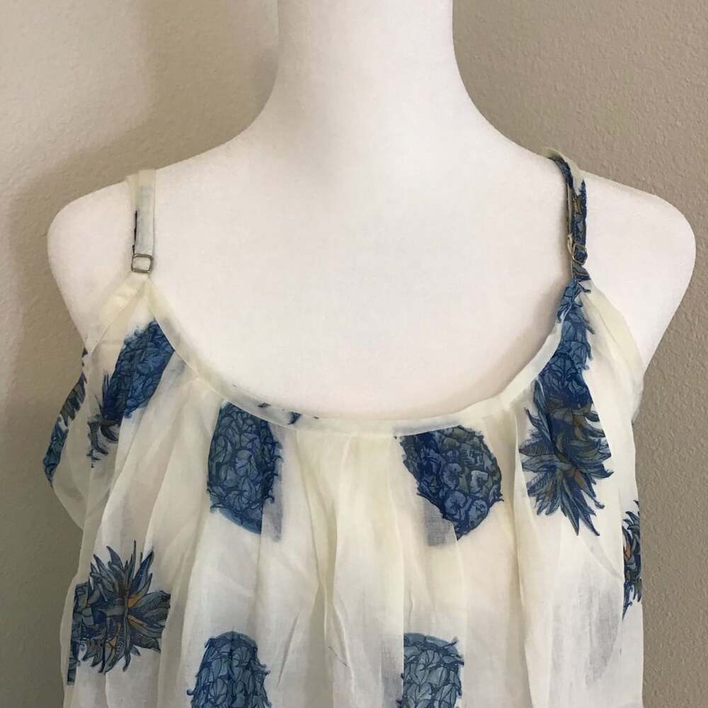 Lovestitch Anana Pineapple Print Criss Cross Maxi Dress Cover Up Medium Large - Picture 4 of 11